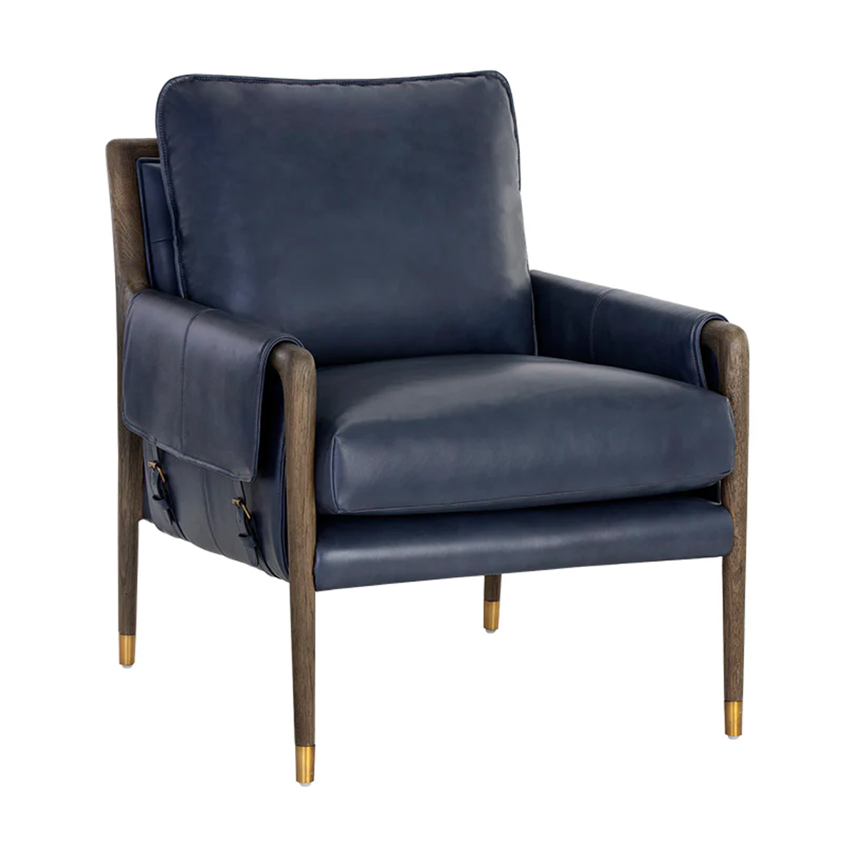 Maxine Navy Leather Chair - Liv Design Collective